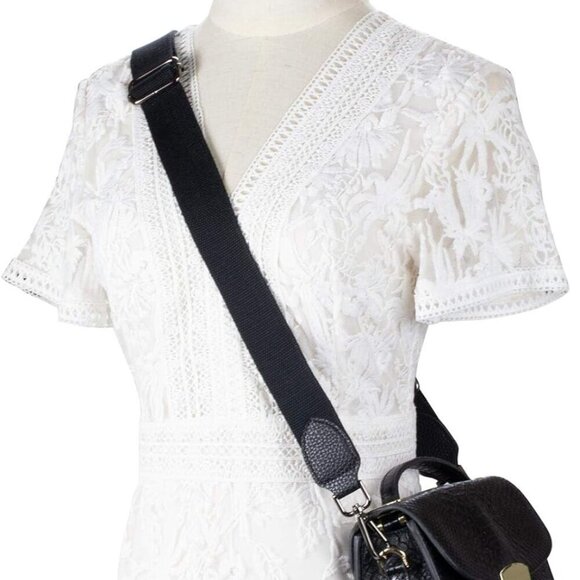 Crossbody Bag Strap Canvas Leather Adjustable Wide Shoulder Replacement - Picture 2 of 6